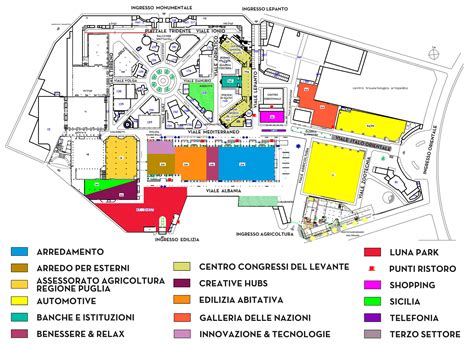 Mappa dell'area espositiva e dei padiglioni tematici della Fiera Pessima