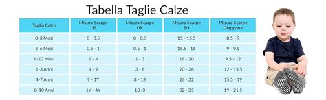 Tabella taglie calzini neonato