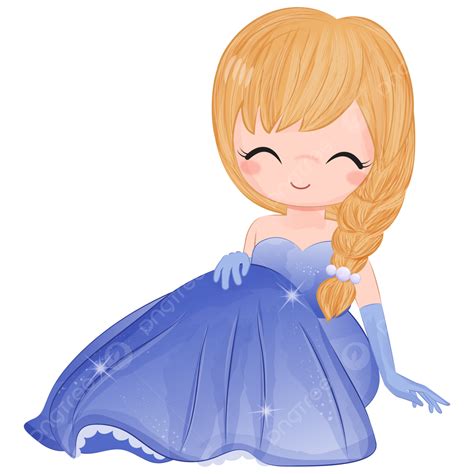 Illustrazione di una principessa stilizzata con sfondo trasparente