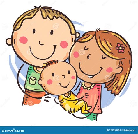 Genitori che abbracciano e coccolano un bambino