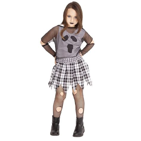 Bambina con costume punk e accessori