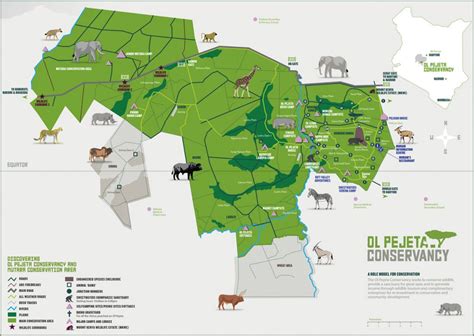 Mappa dell'Ol Pejeta Conservancy in Kenya