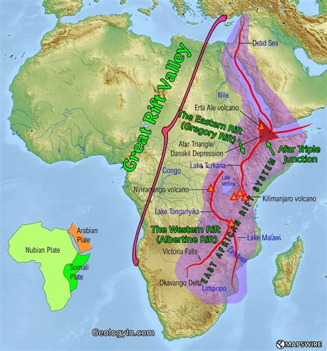 mappa geologica della Rift Valley africana