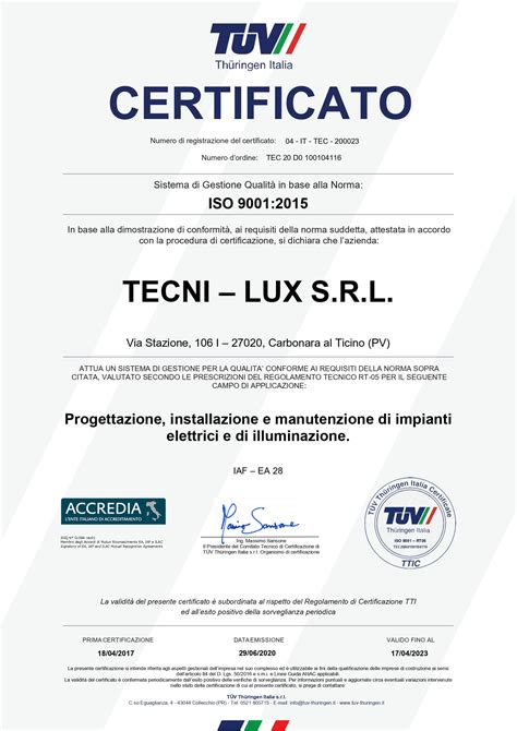 Certificato di sicurezza TUV SUD