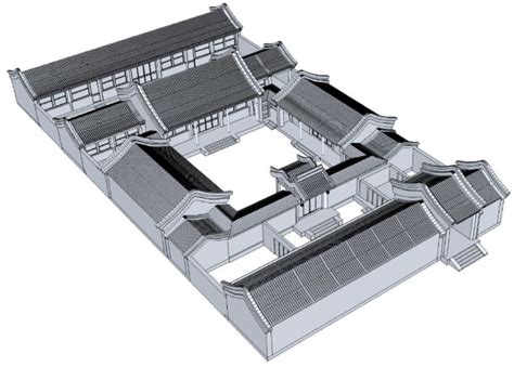Illustrazione di un Siheyuan tradizionale