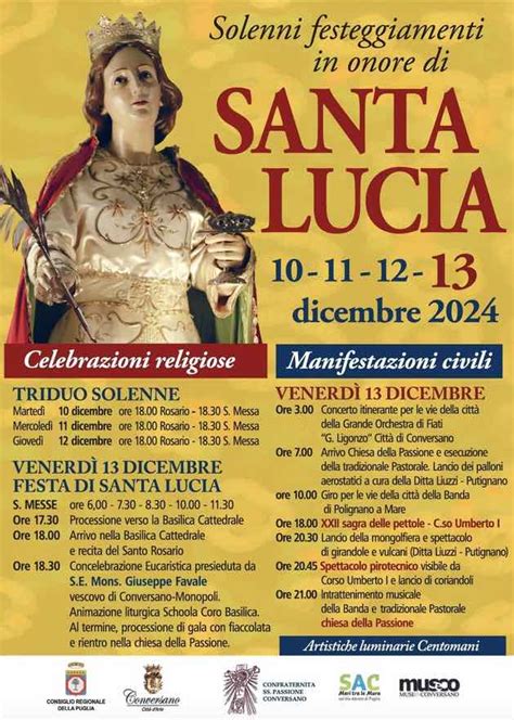 Mappa delle celebrazioni di Santa Lucia in Italia