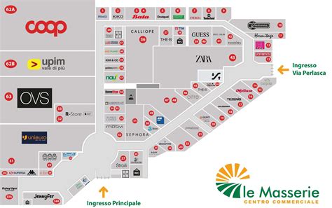 Mappa del centro commerciale di Rabat con indicazione delle zone pedonali e dei negozi specializzati per l'infanzia