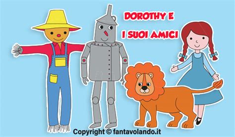 Illustrazione del Mago di Oz e i suoi personaggi