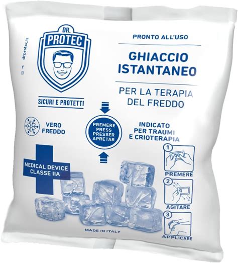 Schema di una busta di ghiaccio istantaneo e i suoi componenti