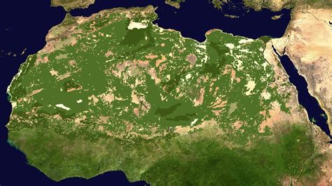 Rappresentazione artistica del Sahara verde