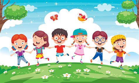 Bambini che giocano in un'area delimitata con ombrelloni colorati