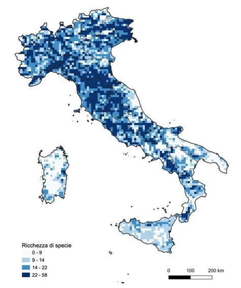 Mappa di distribuzione della volpe in Italia