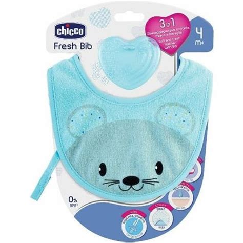 Bavaglino Gummy Bib Chicco azzurro con massaggiagengive