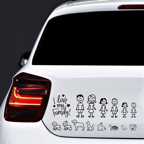 Esempi di adesivi famiglia per auto