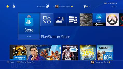 Icona PlayStation Store sulla dashboard PS4