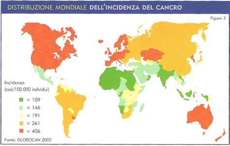 Distribuzione globale dell'incidenza tumorale