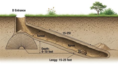 Cross-section diagram of a Tamia burrow system