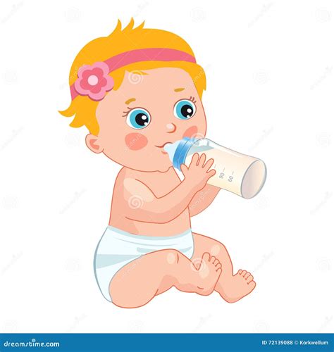 Bambino che beve dal biberon