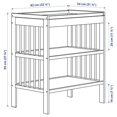 Pali Tris changing table with dimensions