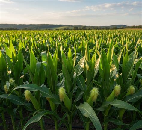 Campo di mais in fase di crescita rigogliosa