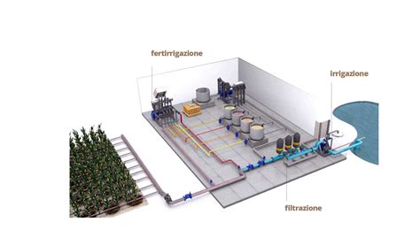 Impianto di fertirrigazione a manichetta in un campo di mais