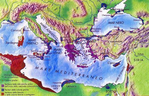 Mappa del Mediterraneo antico con i centri di diffusione della scuola catechetica di Alessandria e Cesarea