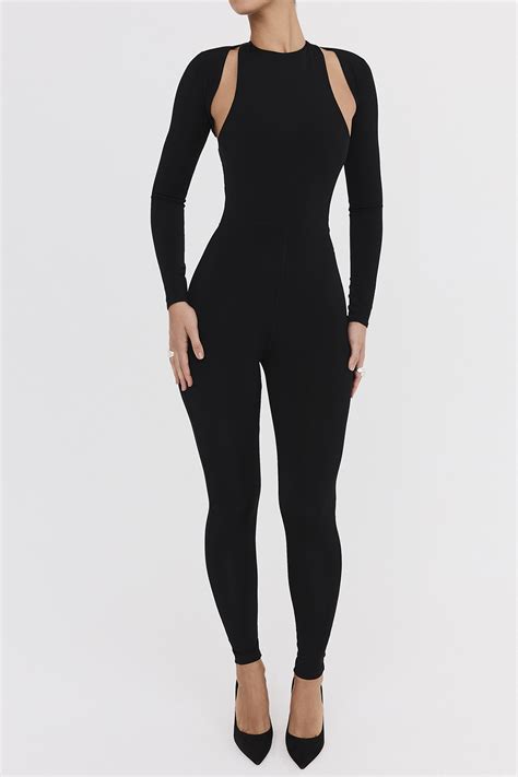 Hostess wearing a stylish lycra jumpsuit at an event