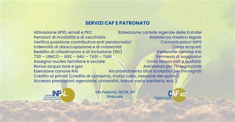 infografica comparativa servizi caf patronato sindacato