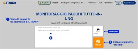Interfaccia di tracciamento di una spedizione online