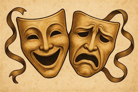 rappresentazione artistica di una maschera teatrale popolare italiana che esprime ironia