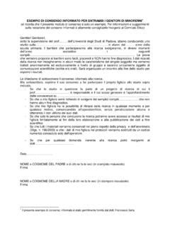 Documento di consenso informato