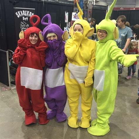 Group of Teletubbies costumes