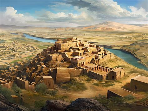 ricostruzione di città antica mesopotamica