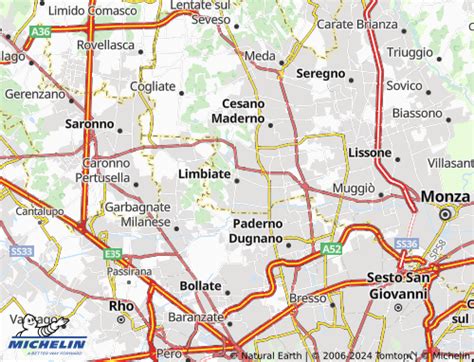 Mappa del comune di Limbiate con evidenziate le aree delle scuole