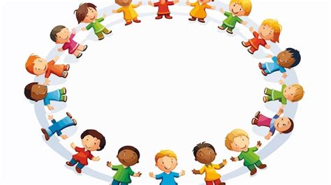 Illustrazione tradizionale di bambini in un girotondo di campagna