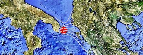 Mappa del canale d’Otranto e rotte migratorie Albania-Italia