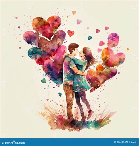 Illustrazione di una coppia che si abbraccia con un simbolo di cuore