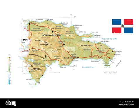mappa illustrativa della Repubblica Dominicana con icone culturali