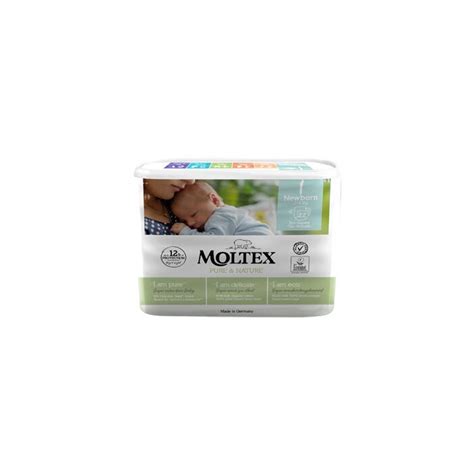 pacco di pannolini Moltex Pure & Nature su un piano neutro