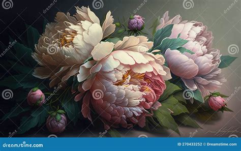 Peonie in piena fioritura con sfumature rosa