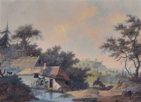Paesaggio con ruscello e mulino, evocando 