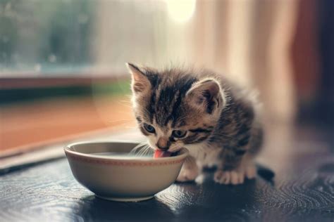 Immagine di un gattino neonato che viene nutrito con un biberon