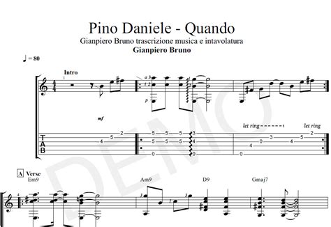 spartito musicale semplificato per chitarra acustica