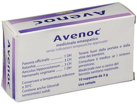 Composizione e Principi Attivi di Avenoc Supposte