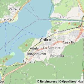 Mappa di Colico che evidenzia la posizione dell'Hotel Risi e i principali punti di interesse