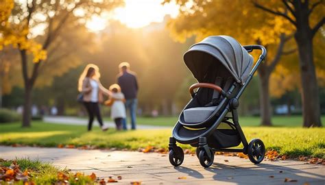 Famiglia con trio Bébé Confort in un parco