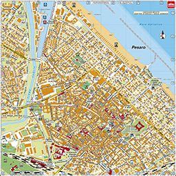 Mappa del centro di Pesaro con Via della Maternità evidenziata