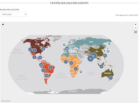 Mappa dei centri EUGIN nel mondo