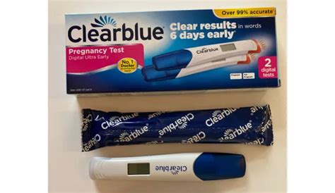 Clearblue packaging with test sticks