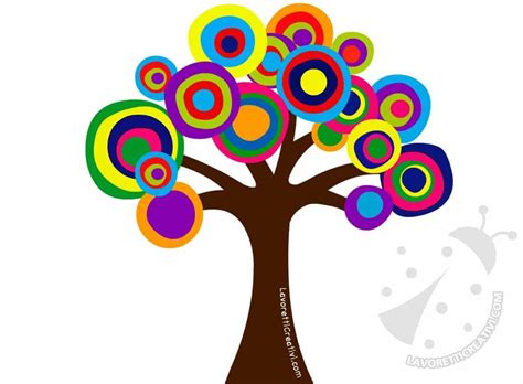 disegno infantile di un albero con fiori
